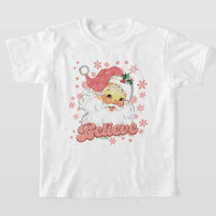 Camiseta navidades festivos rosa Santa Holiday