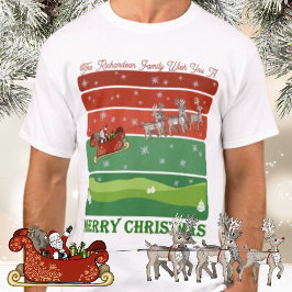 Camiseta Navidades festivos Santa, Sleigh y Reindeer