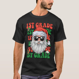 Camiseta Navidades Fiesta 1er grado Santa Claus Maestra Xm