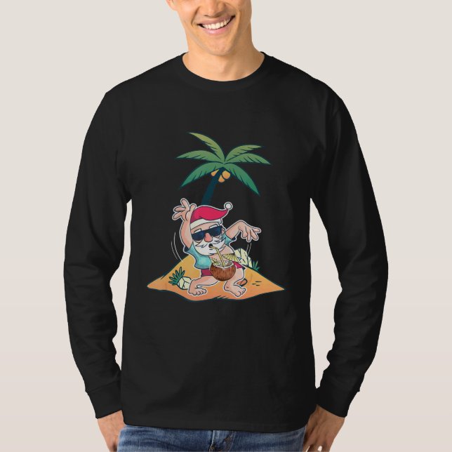 Camiseta Navidades Fiestas De La Piscina De Cocos De Santa  (Anverso)