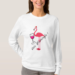 Camiseta Navidades Flamingle divertidos con cócteles de Fla