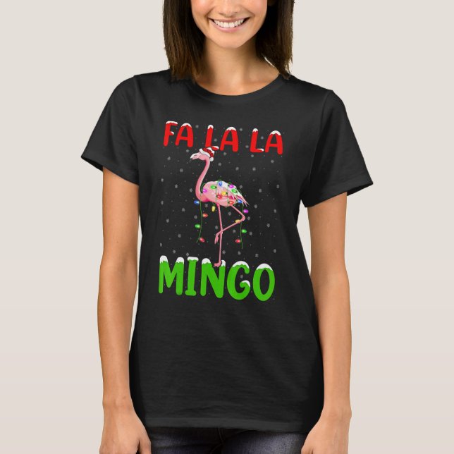 Camiseta Navidades Flamingo Bird Fa La Mingo Flamingo (Anverso)