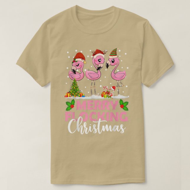 Camiseta Navidades Flamingo Christmas Tree S (Diseño del anverso)