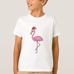 Camiseta Navidades Flamingo con Santa Hat