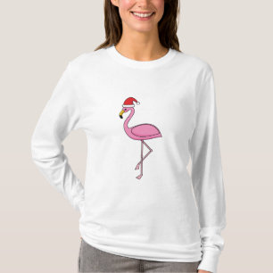 Camiseta Navidades Flamingo con Santa Hat