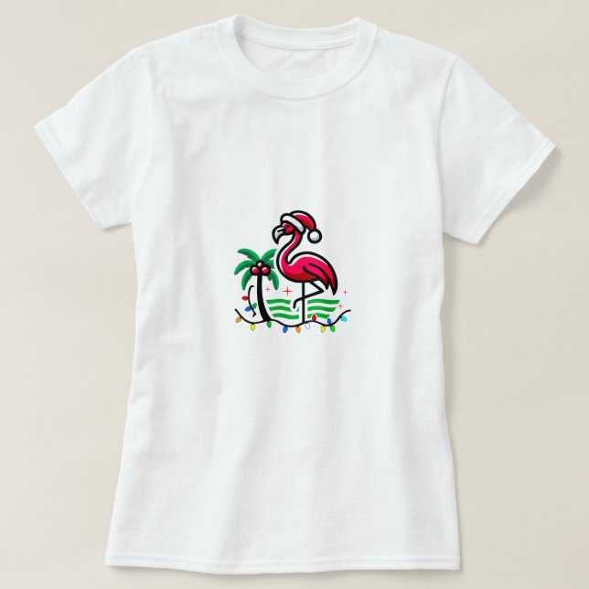 Camiseta "Navidades Flamingo Fun" (Diseño del anverso)