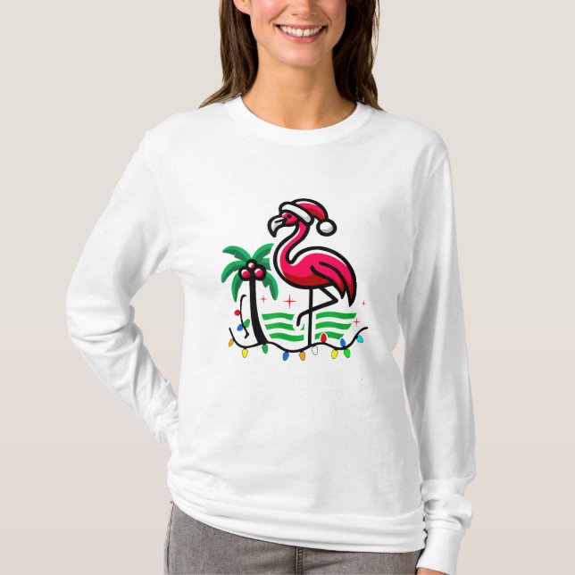 Camiseta "Navidades Flamingo Fun" (Anverso)
