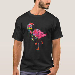 Camiseta Navidades Flamingo Santa Hat disfraz Gracioso Navi
