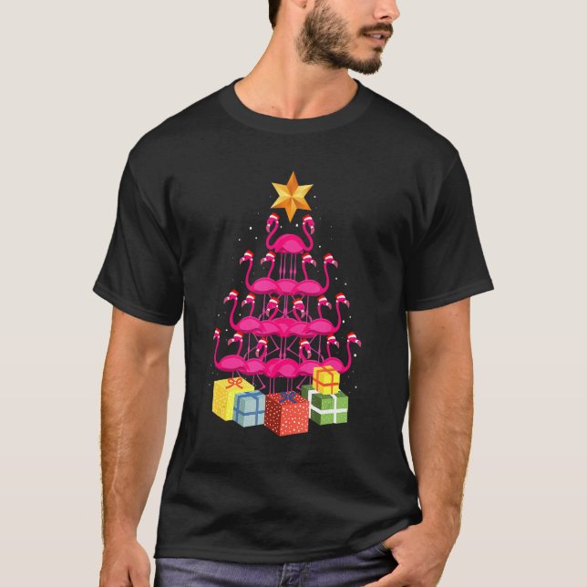 Camiseta Navidades Flamingo Tree Ugly (Anverso)