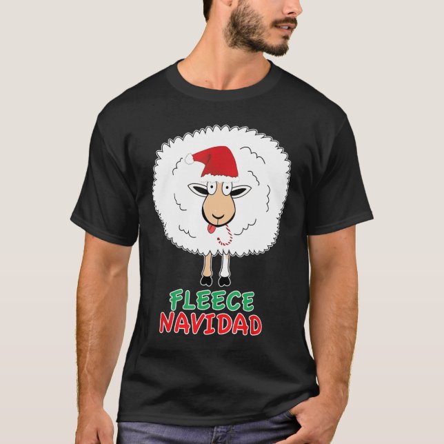 Camiseta Navidades Fleece Navidad Divertida Oveja Pun Lov (Anverso)