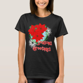 Camiseta Navidades Flores Rojas Poinsettia Temporadas Salud