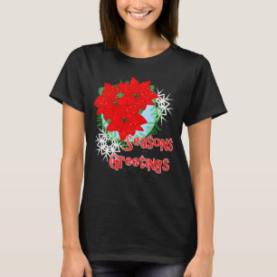Camiseta Navidades Flores Rojas Poinsettia Temporadas Salud