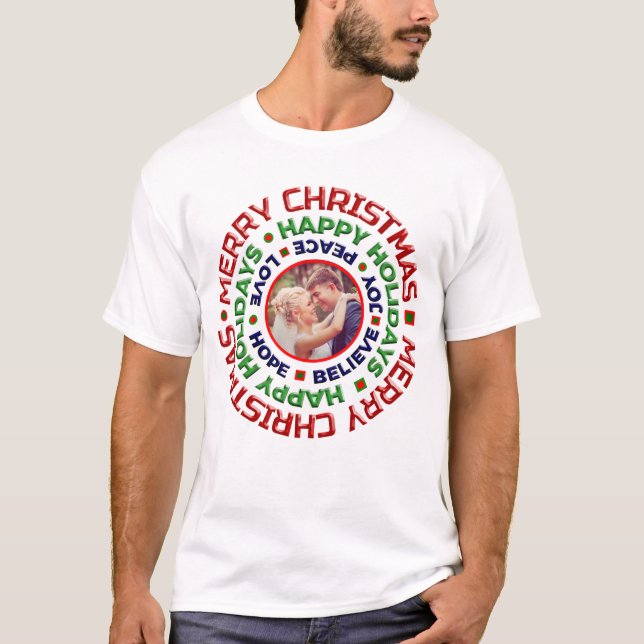 Camiseta Navidades Fotos familiares de Bodas de vacaciones  (Anverso)