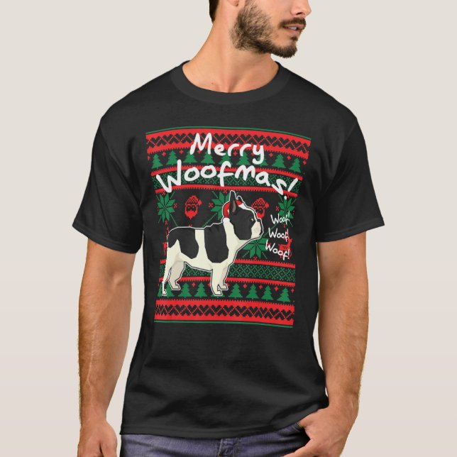 Camiseta Navidades franceses de B-Ulldog Merry Woofmas U-Gl (Anverso)