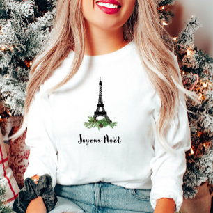 Camiseta Navidades franceses de Joyeux Noel con Torre Eiffe