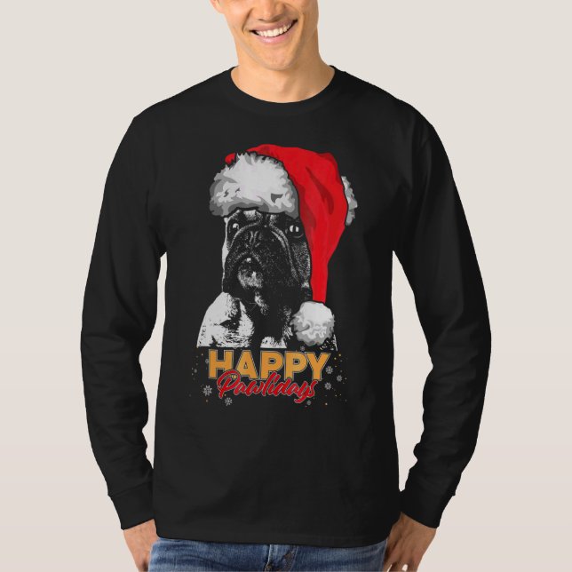 Camiseta Navidades Frenchie Gif Happy Pawlidays (Anverso)