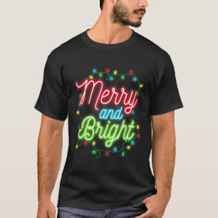Camiseta Navidades Frescos Y Luminosos Encenden A La Famili