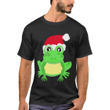 Navidades Frog Santa Hat Novedad Gracioso Negro