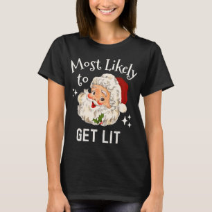 Camiseta Navidades Funny Bebiendo Cute Santa Face Holiday