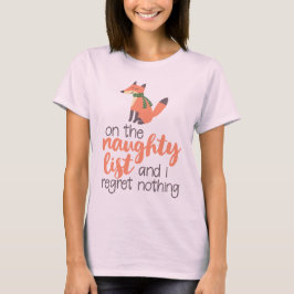 Camiseta Navidades Funny Fox Naughty List No Lamenta