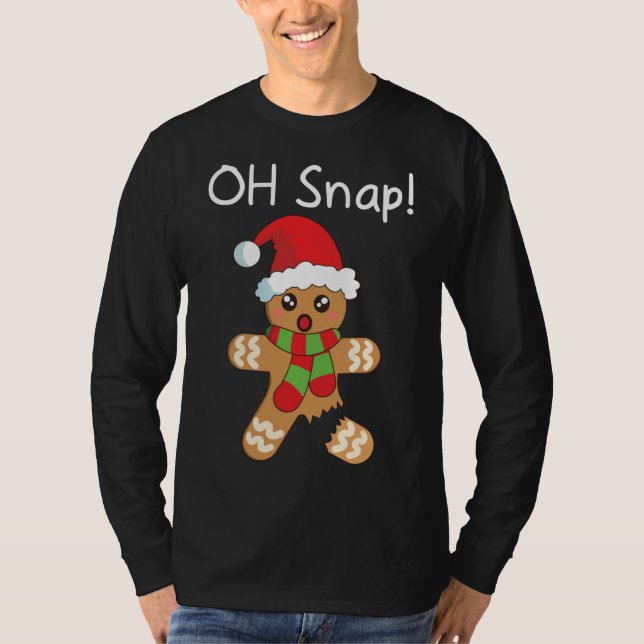 Camiseta Navidades Funny Gingerbread Man Oh Snap (Anverso)