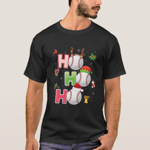 Camiseta Navidades Funny Ho Ho Ho Béisbol Pajama Santa Lov