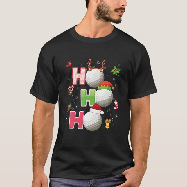 Camiseta Navidades Funny Ho Ho Ho Golf Pajama Santa Lover (Anverso)