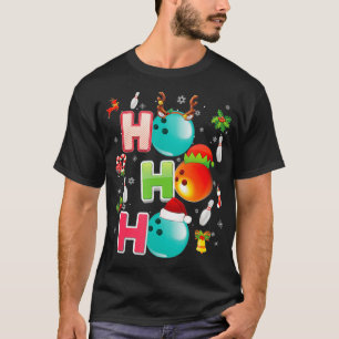 Camiseta Navidades Funny Ho Ho Ho Ho Bowling Pajama Santa L