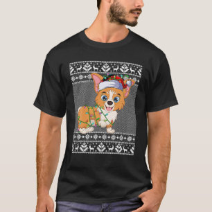 Camiseta Navidades galeses de perro de Corgi iluminan a Ugl