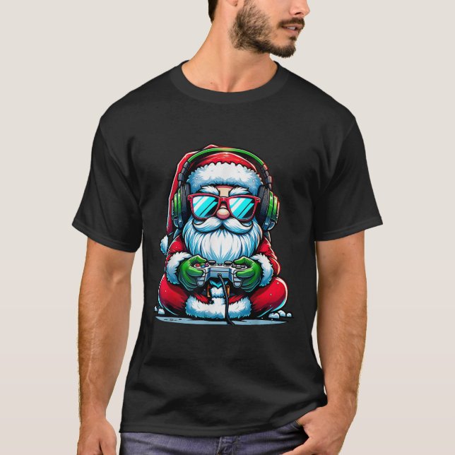 Camiseta Navidades Gamer Boys videojuego Santa Navidad (Anverso)