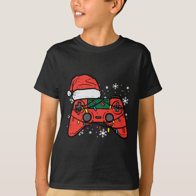 Camiseta Navidades Gamer Controller Xmas Niños Jóvenes Me (Anverso)