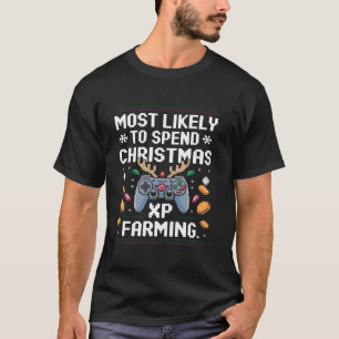 Camiseta Navidades Gamer XP Farming Video Game Holiday Paja
