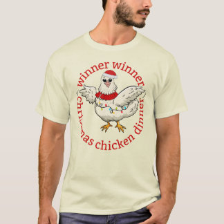 Camiseta Navidades ganadores Cena de pollo divertido
