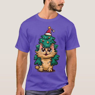 Camiseta Navidades gatitos en la cosecha del árbol de Navid