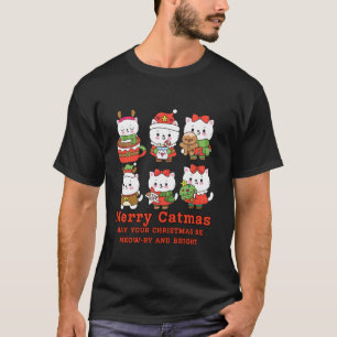 Camiseta Navidades Gato Amantes De Feliz Navidad X Mas tee