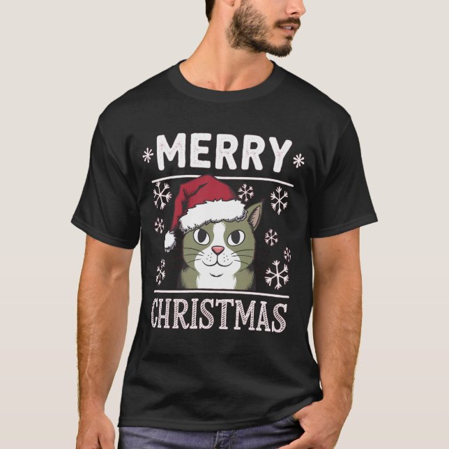Camiseta Navidades Gato Feliz Navidad (Anverso)