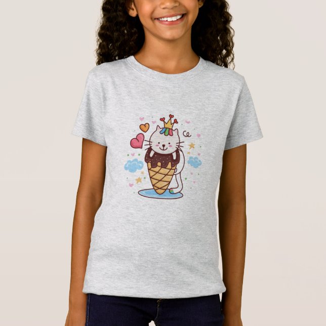 Camiseta navidades gato, kawaii, lindo, anime, amor, chica  (Anverso)
