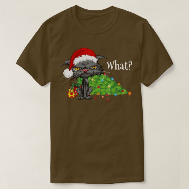 Camiseta Navidades Gato qué Navidades de Sombrero Santa Bor (Diseño del anverso)