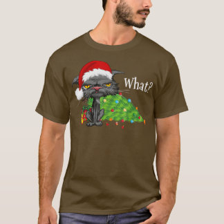 Camiseta Navidades Gato qué Navidades de Sombrero Santa Bor