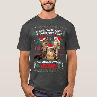 Camiseta Navidades gatos adornos divertidos para Maine Coon
