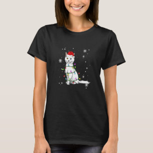 Camiseta Navidades gatos de angora turca iluminan a gato Na