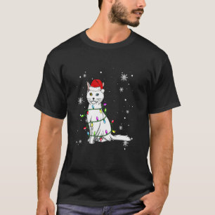 Camiseta Navidades gatos de angora turca iluminan a gato Na
