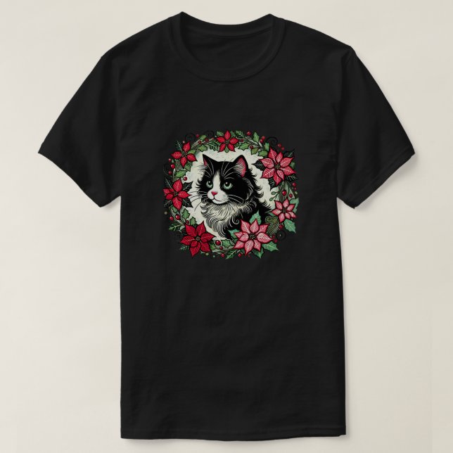 Camiseta Navidades gatos de Tuxedo (Diseño del anverso)