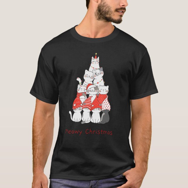 Camiseta Navidades gatos masticadores de navidades Árbol de (Anverso)