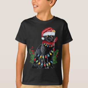 Camiseta Navidades gatos negros iluminan a gato que ama div