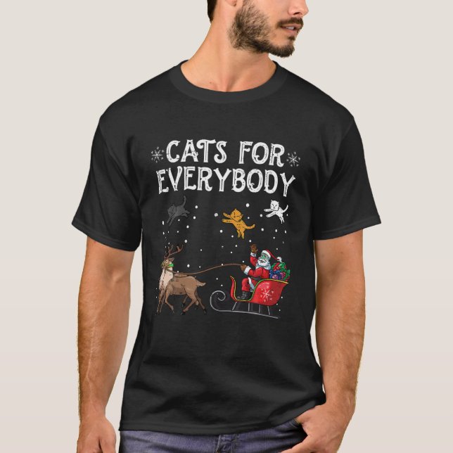 Camiseta Navidades Gatos Para Todos Los Gatos Amante De La  (Anverso)