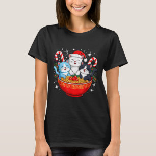 Camiseta Navidades Gatos Ramen Kitten Anime Hombres Mujeres