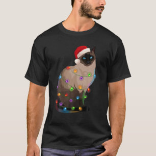 Camiseta Navidades gatos siameses alumbran a amante del gat