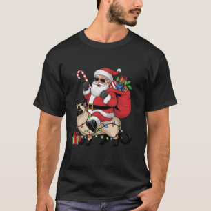Camiseta Navidades gatos siameses iluminando Santa Riding
