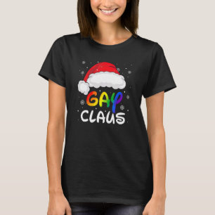 Camiseta Navidades Gay Claus Rainbow Santa Hat Orgullo LGBT